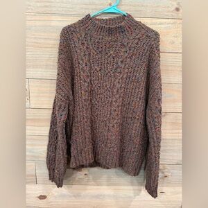 Knox Rose Brown Speckled Turtleneck Sweater